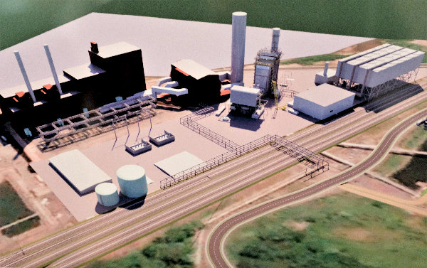 A rendering of the proposed gas powered Danskammer power plant.